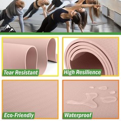 Large Yoga Mat – 6’x4’ Wide Exercise Mat – 8mm Thick Non-Slip Workout Mat – G…
