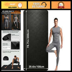 Extra Large Non-Slip Yoga Mat 79″x40″ 8mm Thick TPE for Home Gym, Lightweight Fi