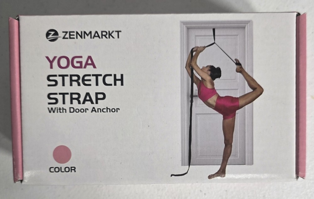 10-Loop Yoga Strap with Door Anchor; Stretch Strap for Flexibility, Deep