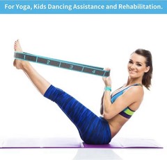 Digital Segmented Elastic Yoga Strap 115cm x 4cm Without Fastener Blue/Black