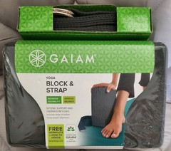 Gaiam Yoga Block & Strap Support Set Dark Gray Active Flexibility Balance