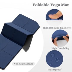 Foldable Yoga Mat Non Slip, Pilates Fitness Mats – 72″ x 24″ x 0.24″ Extra Wi…