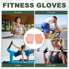 Yoga Gloves Non Slip Fingerless Pilates Gloves Orange