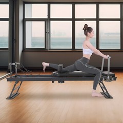 Foldable Pilates Reformer Workout Machine Cardio Fitness Full Body Yoga Reformer