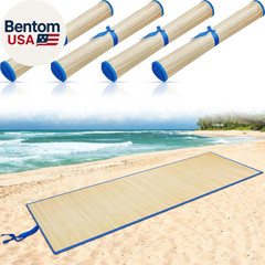 4 Packs Straw Beach Mat Waterproof Non Slip Straw Mat Foldable Lightweight Picni