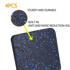BestXD Treadmill Mat Pads – 4 PCS High Density 3.94 X X 0.5 inch, Black