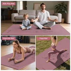 Large 76″x40″x0.4″ Yoga Mat – Extra Width & Thick Non-Slip Exercise Mat, Vers…