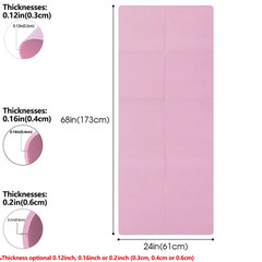 Pink Foldable Yoga Mat Eco Friendly EVA Folding Travel Fitness Exercise Mat 3/4/