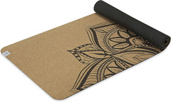 Gaiam Cork Yoga Exercise Mat | Natural Sustainable Cork Resists Sweat and Odors