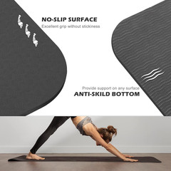 Eco-Friendly Non-Slip Yoga Mat, 1/4″ Thick with Carrying Sling & Storage Bag