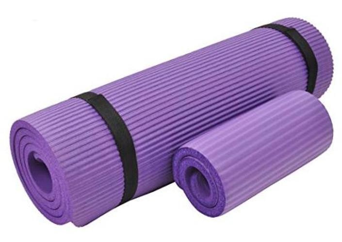 1/2-Inch Extra Thick High Density Anti-Tear Exercise Yoga Mat with Knee Purple