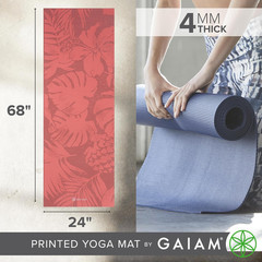 Gaiam Print Yoga Mat, Non Slip Exercise & Fitness Mat for All Types of Yoga, Pil