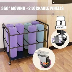 Yoga Mat Storage Rack with Wheels – 80×50×70 cm Multi-Purpose Organizer