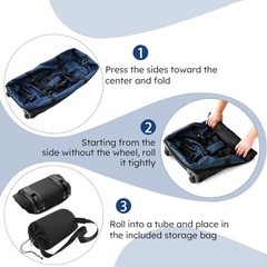 110L Expandable to 140L 32” Foldable Oxford Soft-Sided Rolling Duffle Navy Blue