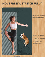 Extra Wide 10mm Non-Slip Yoga Mat for Home Gym & Pilates – 75.5″x47.6
