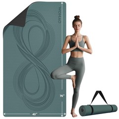Large 76″x40″x0.4″ Yoga Mat – Extra Width & Thick Non-Slip Exercise Mat, Vers…
