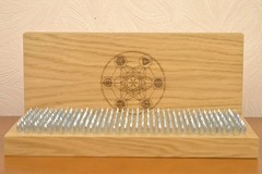 Oak Sadhu Board “Metatron’s Cube” Galvanized Nails 10 mm/0.4 inch