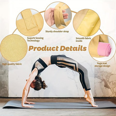 Canvas Yoga Tote Bag with Exterior Sleeve for Yoga Mat; 8 Colors to Choose from