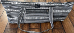 Aurorae Yoga Mat Bag Cotton Black & White with Zipper Pocket Adjustable Strap