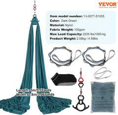 Aerial Silk & Yoga Swing, Aerial Yoga Hammock Kit with 100Gsm Nylon Fabric, Full