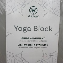 Gaiam Yoga Block Gray Foam Lightweight Stability Stretch Support New