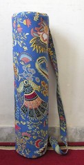 Indian Blue Crown Yoga Mat Carrier Bag Mandala Large Shoulder Strap