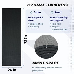 Mat 72 Inch 3mm – Premium Yoga Gear, Non-Slip Design & Lightweight Support fo…