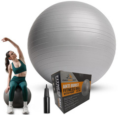Calizenics 45cm Gray Anti-Burst PVC Fitness Ball & Hand Pump Yoga Pilate Therapy