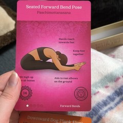 Asana Moon Yoga Cards Set, 62 Extra-Large Linen Finish, Color-Coded Multicolor.