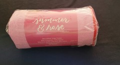 NEW: SUMMER AND ROSE Pink Microfiber Slip-Resistant Yoga Towel