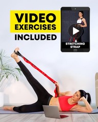 Non-Elastics Stretching Strap with Loops – Yoga & Physical Therapy Band for Flex