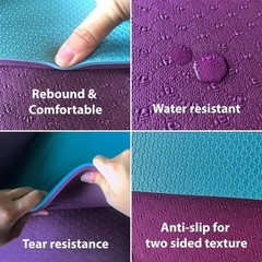 2/5 Inch 10MM Non-Slip Workout Mat Yoga Extra Thick Exercise Yoga Mat with Strap