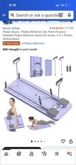 Pilates Board Reformer Set, 5 in 1 Multi-Purpose Foldable Pilates Board Purple.