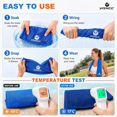 Cooling Towel Microfiber 47×12 Inches Ice Cool Neck Wrap Ready for Yoga Golf Gym