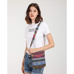 OPQRSTU Women’s Retro Small Size Canvas Shoulder Bag Hippie Boho Crossbody Ha…