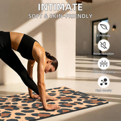 Yoga Mat Leopard Print Yoga Mat 8Mm, Suede & TPE Thick Exercise Mat, Workout Mat
