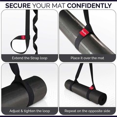 Yoga Mat Straps 2 in 1 – Cotton – Adjustable anti-slip straps for yoga, pilat…