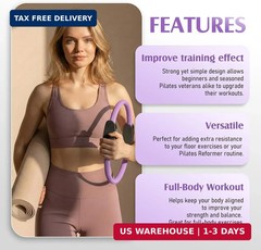 JKSHMYT Pilates Ring Fitness Circle for Women, Pilates Equipment – 14.5″ Home Ma