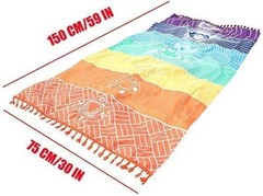Yoga Mat Rainbow Chakra Sunscreen Shawl for beach outdoor travel exercise mat