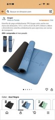 Gruper TPE Non-Slip Yoga Mat 32×72 Blue/Black Alignment Marks w/ Strap