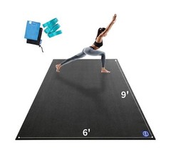 Premium Large Yoga Mat 9’x6’x9mm, Extra Wide and Thick Exercise Mats for Home…