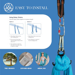 Aerial Silks Starter Kit – Durable 9 Yards of Aerial Yoga Hammock with Hardware