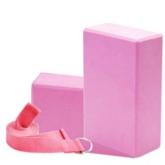 1 Set Yoga Block with Strap Foam Yoga Block Yoga Block Pilates Fitness