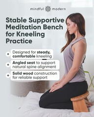 Folding Meditation Bench – Bamboo Kneeling Stool with Locking Magnetic Hinges…