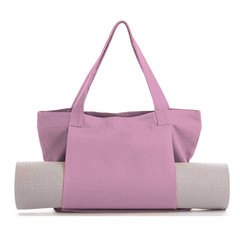 Canvas Yoga Tote Bag with Exterior Sleeve for Yoga Mat; 5 Colors to Choose from