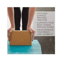 Kaytan Cork Yoga Block Brown Natural 1-Piece Fitness Pilates Meditation