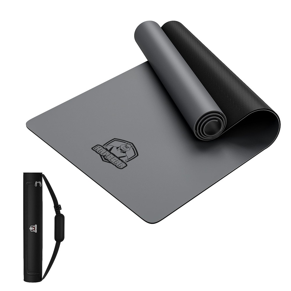 Large Yoga Mat – 72″x30″ Extra Wide Exercise Mat, 1/5″ Thick Dual Color PVC, …
