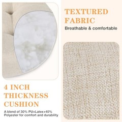 Bar Stool Seat Cushions, Round Stool Covers Pads 14 inch Diameter, 2 Pack Beige