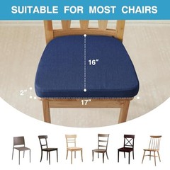 Chair Cushions for Dining Chairs Set of 4, Non Slip Kitchen 4 Pack Navy Blue