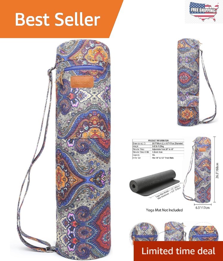 Full-Zip Yoga Bag with Expandable Pockets – Stylish Tote for Outdoor Workouts